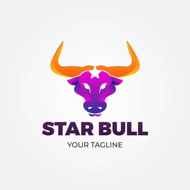 Free vector bull logo template design