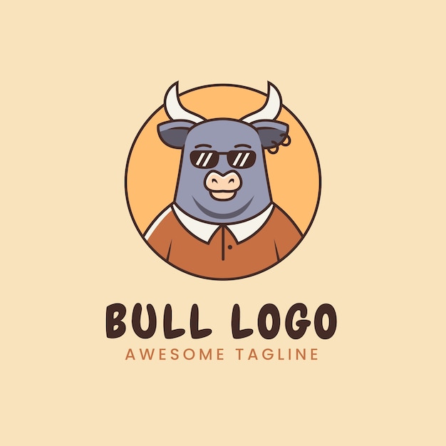 Free vector bull logo template design