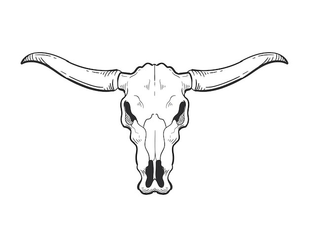 bull skull dead icon isolated vector