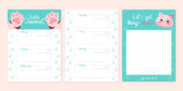 Bullet journal planner template