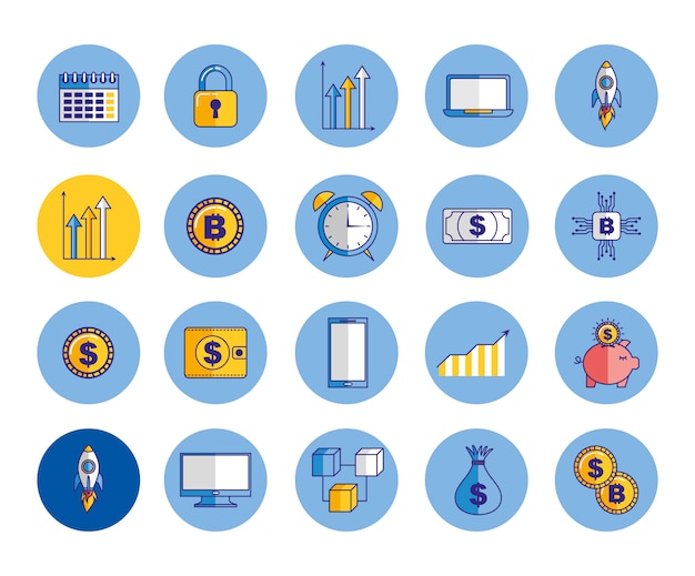 Bundle of economy and finances icons