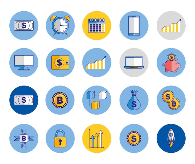 Bundle of economy and finances icons