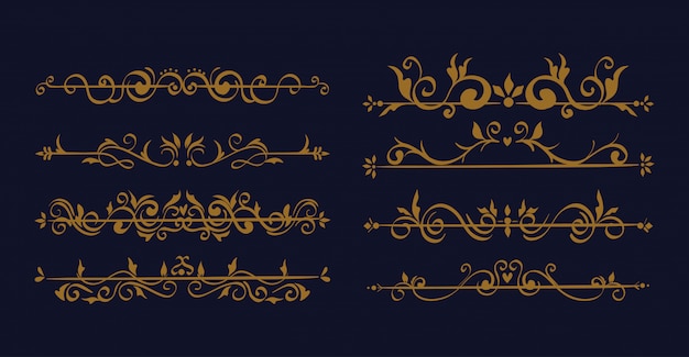 Bundle of elegant ornamental borders frames