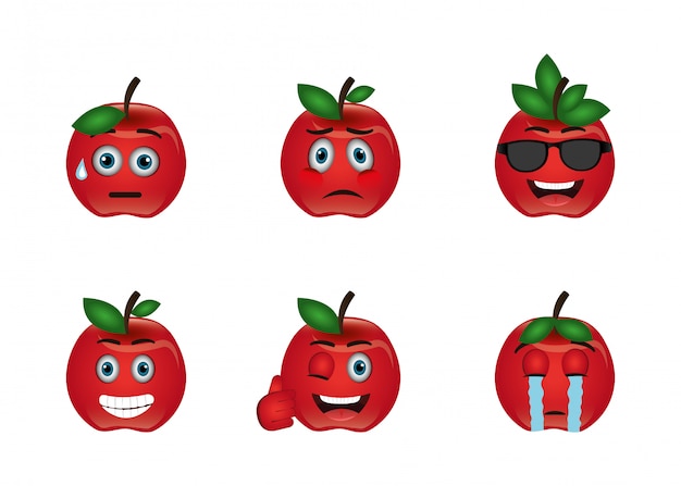 Free vector bundle of emoticons apples expressions