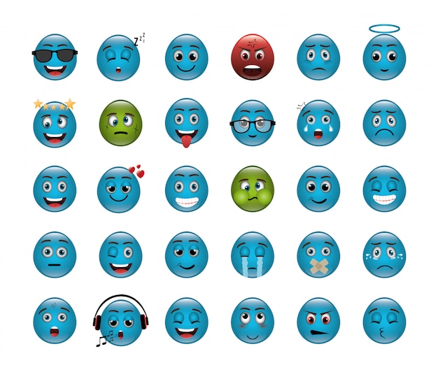 Free vector bundle of emoticons with expressions