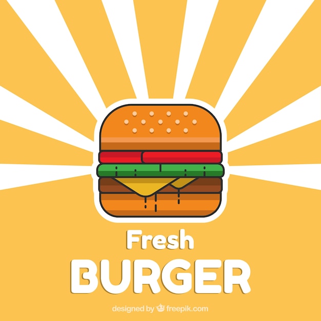 Free vector burger background in minimalist style