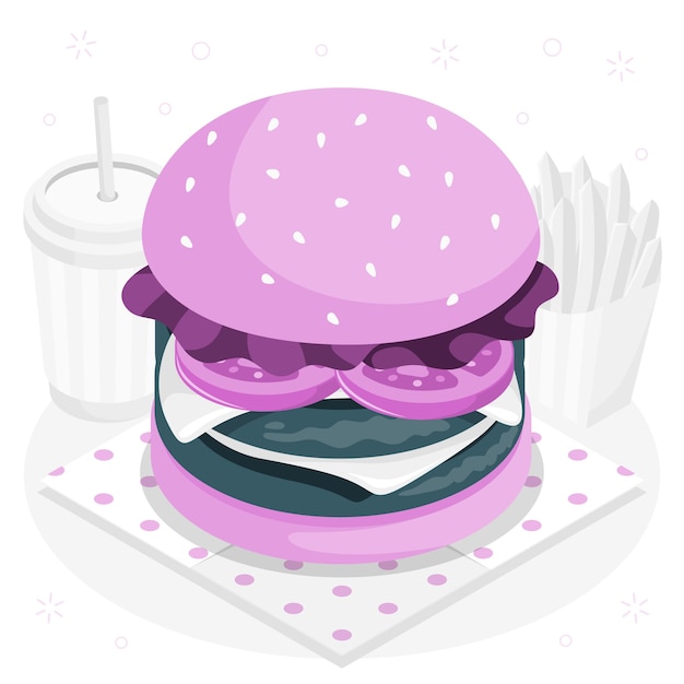 Free Vector burger  concept illustration