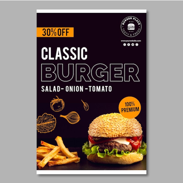 Free vector burger flyer template