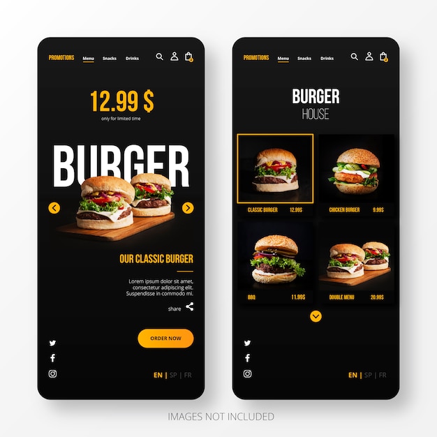 Burger Landing Page for Mobile 