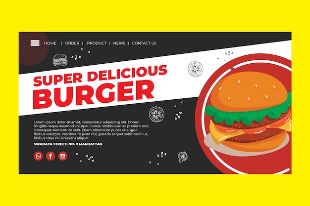 Burger landing page template