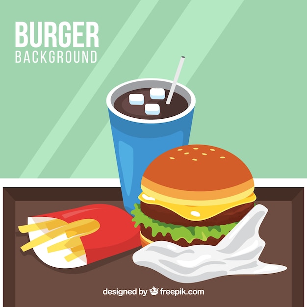 Burger meal background