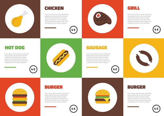 Free Vector burger menu template