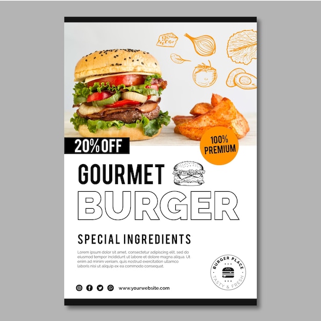 Free Vector burger poster template