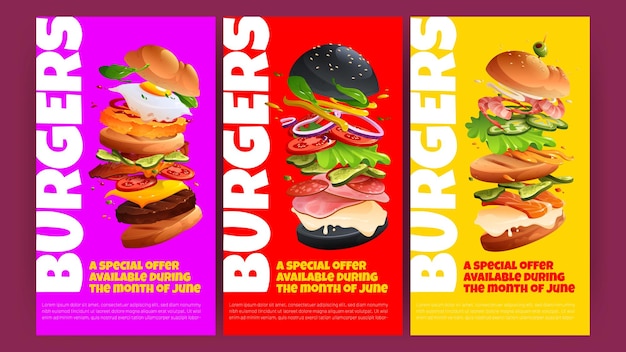 Free Vector burger special offer posters