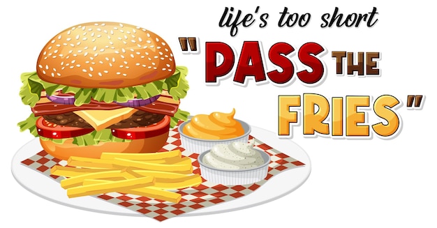 Free vector burger with text icon