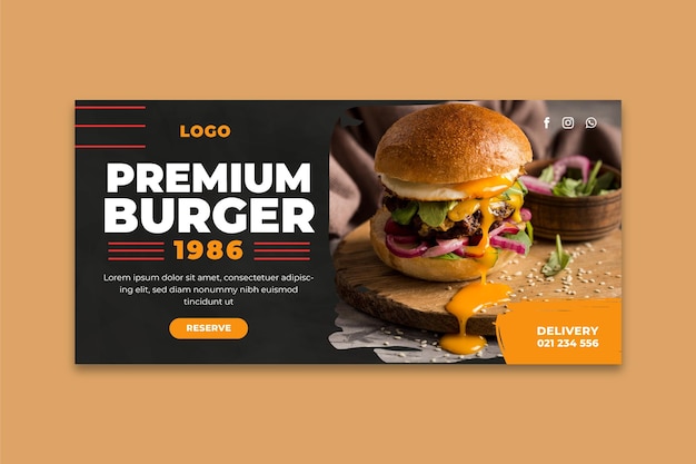 Burgers restaurant banner template