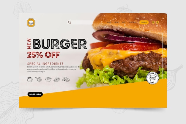 Burgers restaurant landing page template