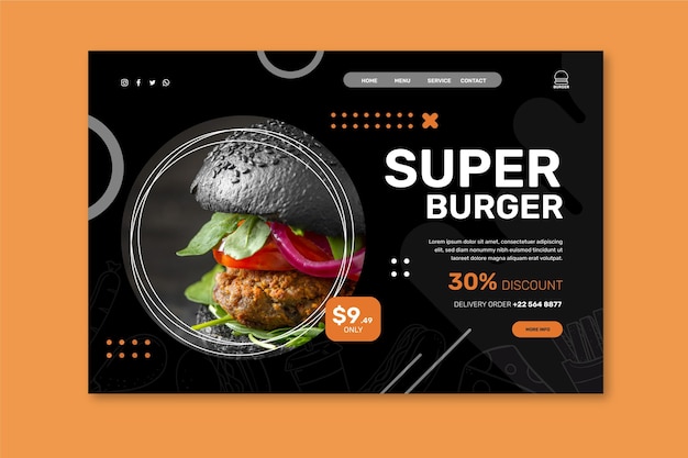 Burgers restaurant landing page template