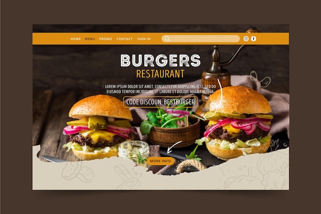 Burgers restaurant landing page