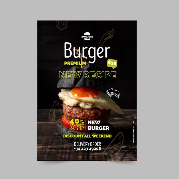 Free Vector burgers restaurant poster template