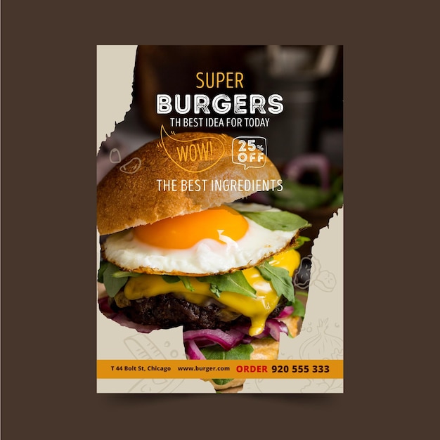 Burgers restaurant poster template