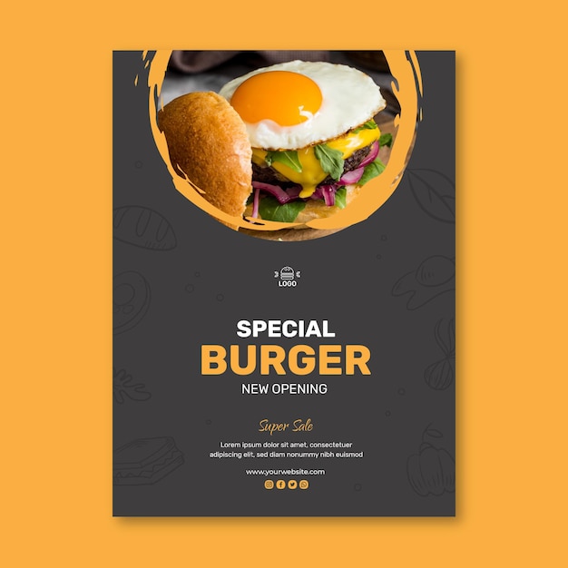 Burgers restaurant poster template