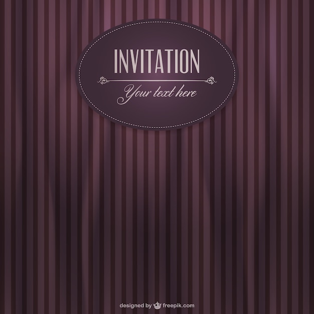 Burgundy invitation with stripes