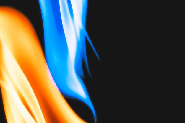 Burning flame background, fire border realistic vector black image