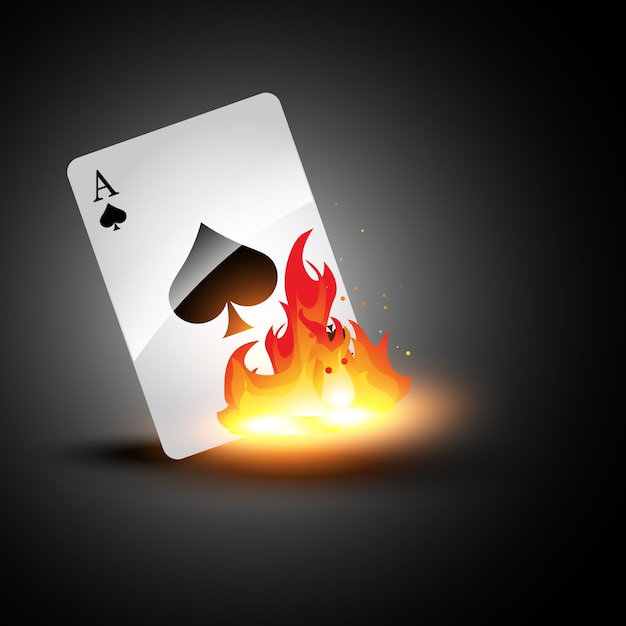 Burning playing card