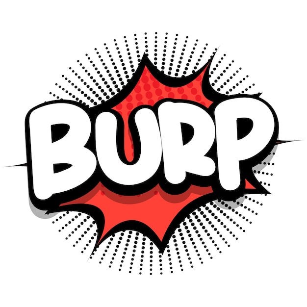 Burp Comic book explosion bubble vector illustration