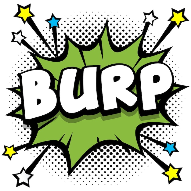 Burp Pop art comic speech bubbles book sound effects