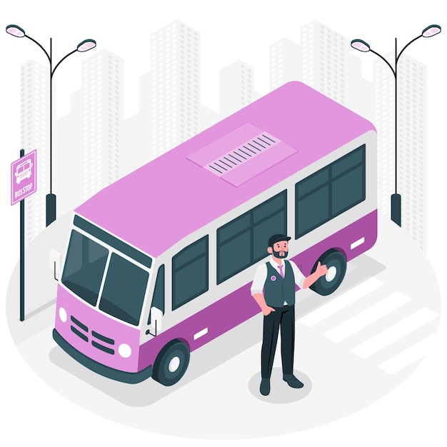 Free Vector bus driver concept illustration