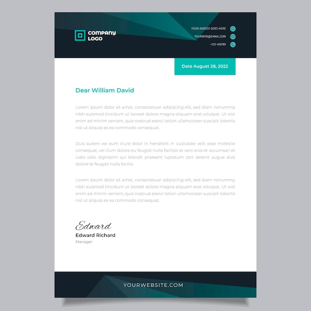 Business abstract letterhead template