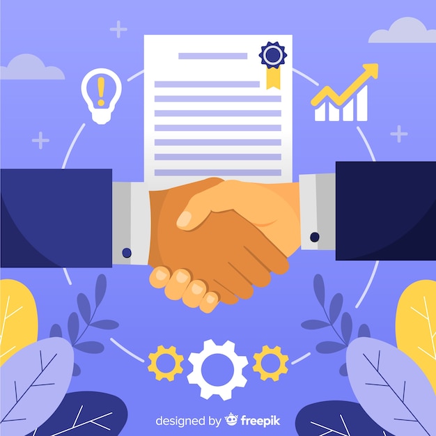 Business agreement shaking hands