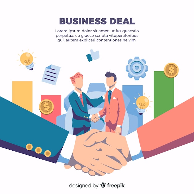 Free Vector business agreement shaking hands