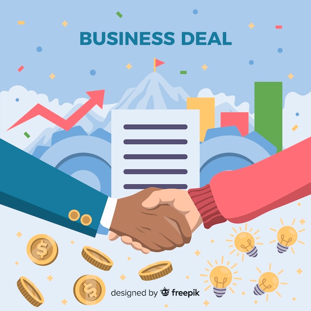 Free Vector business agreement shaking hands