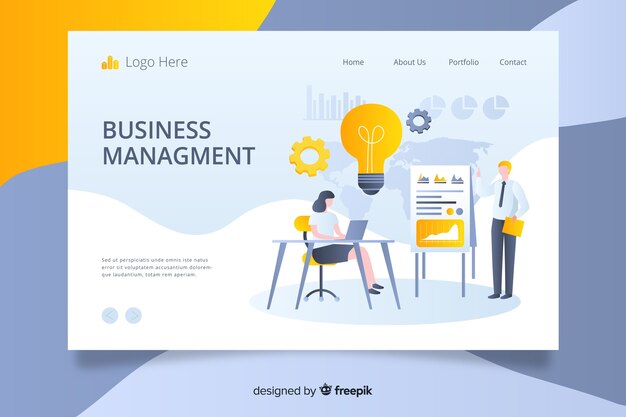 Business analysis page template with photo