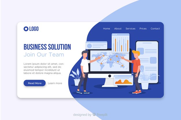 Business analysis page template with photo