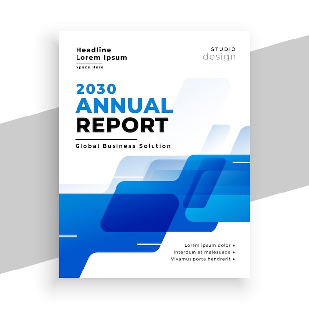 Free Vector business annual report cover page a company booklet