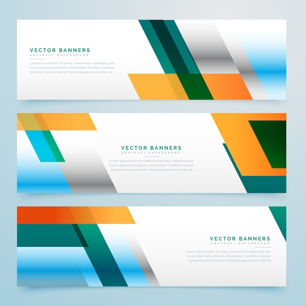 business banners set abstract background