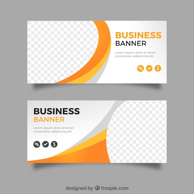 Business banners with abstract shapes