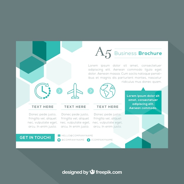 Business brochure in a5 size with flat style