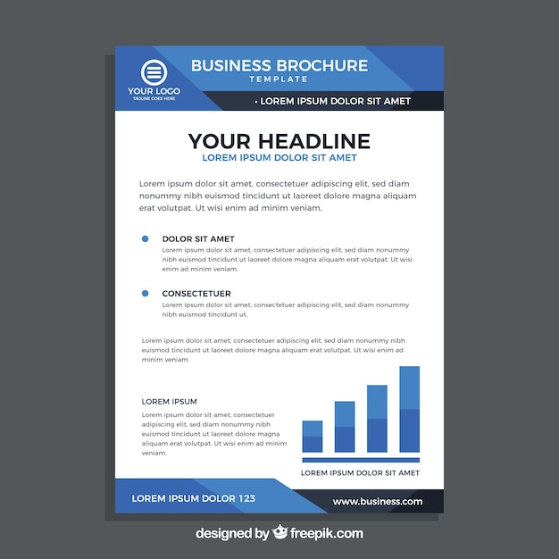 Business brochure in a5 size with flat style