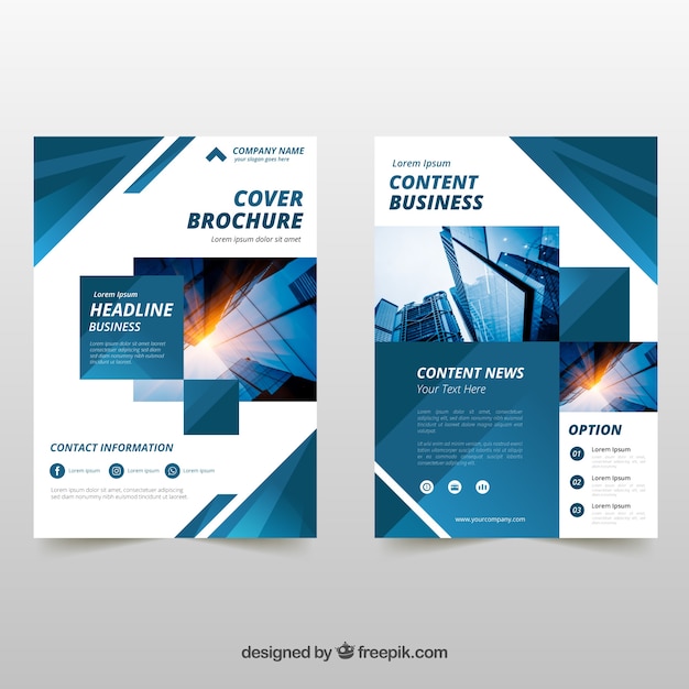 Business brochure in a5 size with flat style