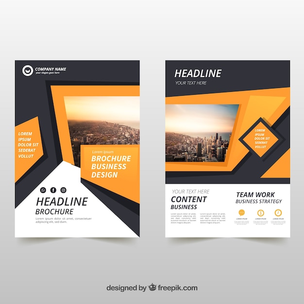 Business brochure in a5 size with flat style