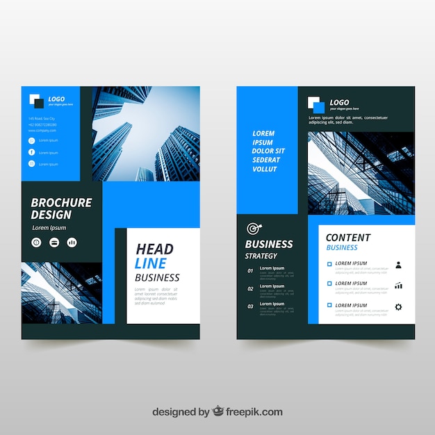 Business brochure in a5 size with flat style