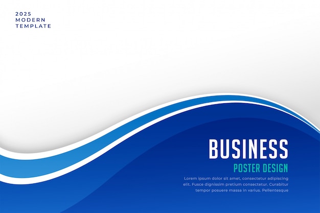 Business brochure presentation template in blue wave style