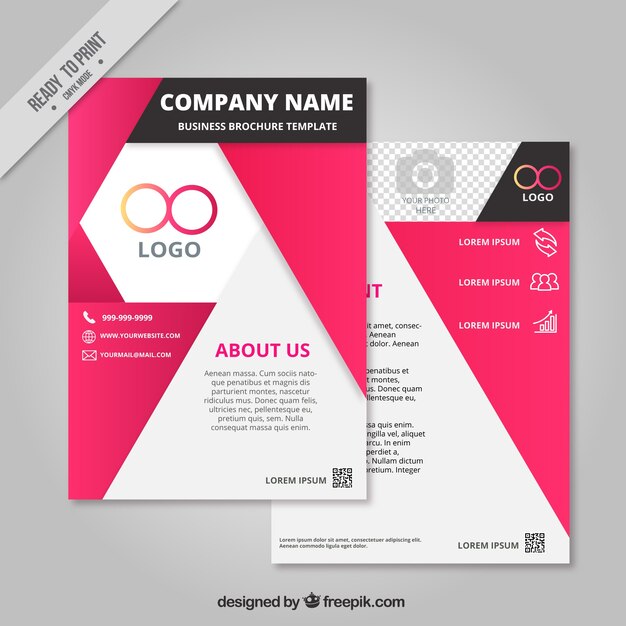 Business brochure template with geometric forms