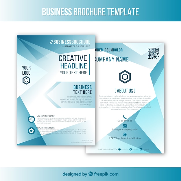 Business brochure template with geometric forms