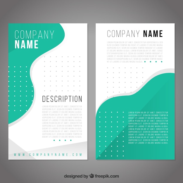 Business brochure template with green forms